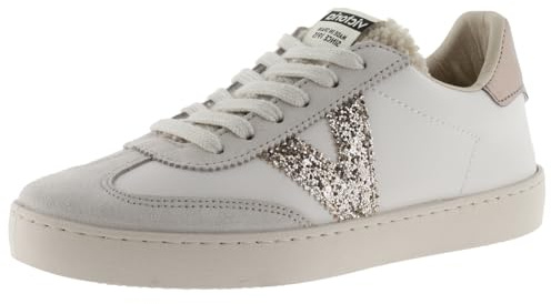 victoria Sneaker Berlin Ciclista 1126185 | Effetto Pelle & Parti In Camoscio & Logo Glitter & Linguetta Effetto Montone per Donna