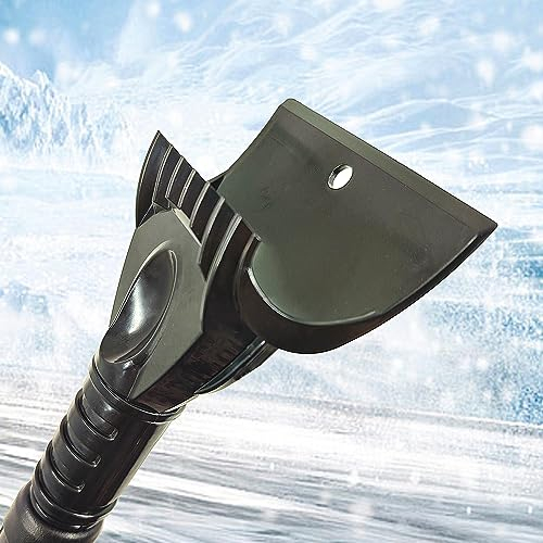 KAYRUK 27 Auto Eiskratzer und Schneebürste mit einziehbarem Aluminium-Stangen, Einstellbare Scheibenkratzer und Bürste mit Schaumstoffgriff für Windschutzscheibe Fenster SUV/LKW/Fahrzeug