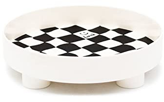 Decorative Tray, Plastic Round Storage Tray Checkerboard Design Coffee Table Tray for Coffee Table Storage Organizer Decor for Fruit Perfume Jewelry Cups