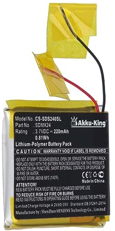 Akku kompatibel mit SanDisk SDMX24 - Li-Polymer 220mAh - für Sansa Clip Sport