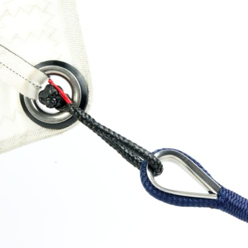 OS-Ropes unlimited, Dyneema® Manille de cordage avec décapsuleur, 4/6/8/10 mm, gris/noir, fabriquée à la main en Allemagne, spécialement conçue pour une utilisation dans un environnement maritime