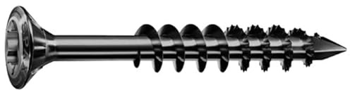 SPAX Fassadenschraube BLAX, 4,5 x 70 mm, Linsensenkkopf, Teilgewinde, Edelstahl A2, T-STAR plus, schwarz