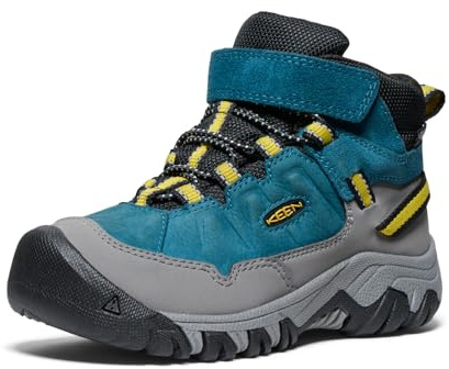 KEEN Targhee 4 Mid Height Durable Comfortable Waterproof Hiking Boots, Legion Blue/Antique Moss, 10 US Unisex Little Kid, braun, 27/28 EU