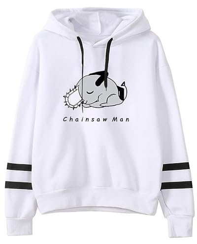 Anime Chainsaw Man Cosplay Pochita Cartoon Bar Sleeve Hoodie,Casual Sweater for Manga Chainsaw-Man Fans Gift