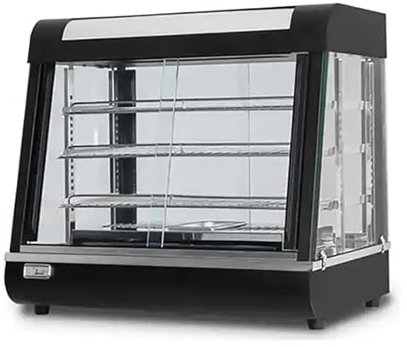 MObyat Hot Food Display Cabinet Warmer, 1000W 3-Tier Commercial Food Warmer, Hardened Glass/Visible Temperature/for Buffet Restaurant, Convenience Store