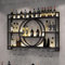 Porte - Bouteille Mural Industriel, Cadre en Fer de 3 Couches, présentoir à vin pour la décoration de la Maison, Bar, Restaurant et Cuisine, Noir,100 * 15 * 80cm
