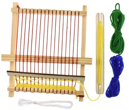 rockible Hölzerner Webstuhl, Handstrick-Webmaschine, DIY, interaktives Spielzeug, Webrahmen für Wandteppiche, Schals, Teppiche
