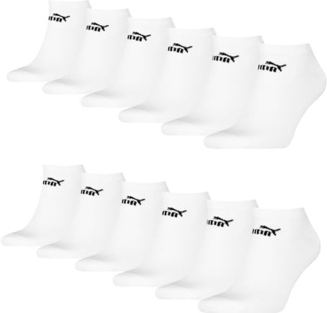 PUMA Unisex Sneaker Socken knöchelhoch für Damen Herren 12er Pack