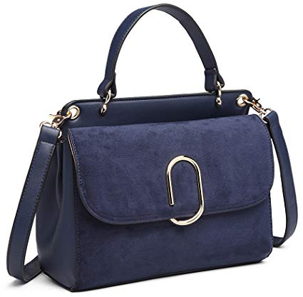 Miss Lulu Borsa Tracolla Donna Medie, Borsa a Mano con Manico Superiore in Similpelle e Camoscio Vintage, Elegante E Squisita