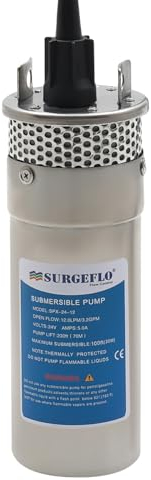 24VDC Tiefbrunnen-Tauchpumpen aus Edelstahl, 120W Tiefbrunnenpumpe, 230 ft. Förderhöhe, Unterwasserpumpe Maximale Tauchtiefe 100 Fuß, SPX-24-12 Wasserpumpe mit Filter, IPX64