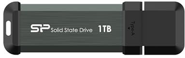 Silicon Power 1TB MS70 USB 3.2 Gen 2 Tragbare externe SSD mit Typ-C-Adapter