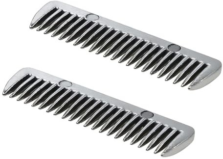 MEISH 2pcs Alloy Horse Comb Metal Mane Pulling Comb Pet Horse Hair Comb Horse Grooming Comb for Pet Horse