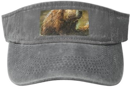 Hut mit Biber-Druck, gewaschener Denim, offener Oberteil, für Outdoor-Dekoration, geeignet für Männer und Frauen, Biber, L/Einheitsgröße