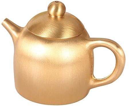 AJIEYMXG Brass Teapot Kitchen Copper Tea Pot Figurine Chinese Tea Pot Office Table Decor DIY Dollhouse Ornaments Turkish Tea Maker Accessories Stoneware Hot Water Turkey Microwave