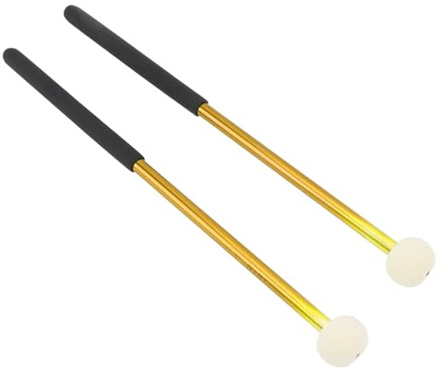 Mazos para Timbales, 2 Piezas con Cabeza de Fieltro de Lana y Goma para Platillos, Accesorios de Percusión para Batería de Marcha, Músicos y Escuelas
