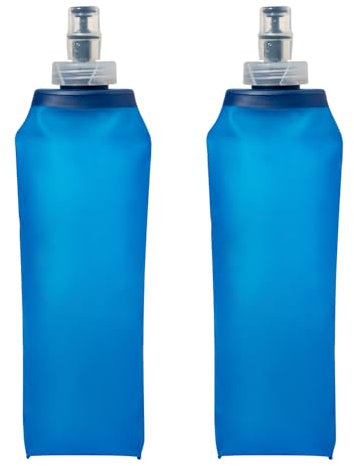 iGlobalmarket Pack 2 Bidones agua, Botellas Plegables, Bidon Hidratación, 500 ml, con Dosificador y Tapón, Libre de BPA, Ideal para Running, Trail, Ciclismo, y Senderismo