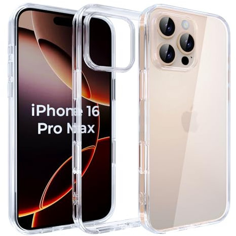 DN-Technology For iPhone 16 Pro Max Case Silicone Gel Protective Slim Bumper Soft Phone Cover - Crystal Clear Transparent (iPhone 16 Pro Max 6.9 inch)