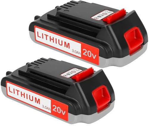 Totoplus Replacement for Black and Decker Battery: 3.0Ah 20 Volt Batteries Compatible with Cordless Power Tools LBXR20 LBXR2020 LBX20 LBXR2520 LB2X4020 LB2XR20 (2PCS)