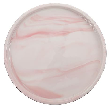 AOKWAWALIY 1 x Marble Tray Marble Serving Tray Ring Holder Plate Potting Soil Storage Bowl Makeup Storage Container Storage Compartment for Small Items Ceramic Pink