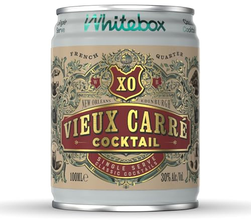 WHITEBOX COCKTAILS Ready to Drink XO Vieux Carré, 1 x 100ml Can | Single Serve, Full Strength, Classic Cocktails, Pre-Mixed, By World-Class Bartenders, Great for Day Trips, Parties & Gifting