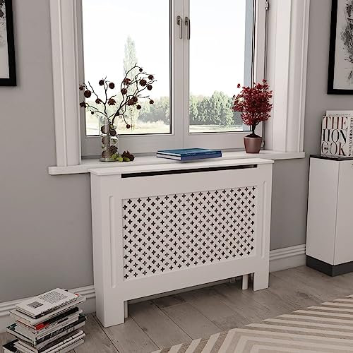 BOWEKAM Home & Garden Heizkörperverkleidung Weiß 112x19x81,5cm MDF-Möbel Wahl