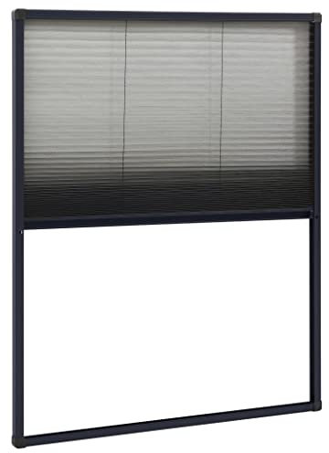 Zanzariera per finestra del tetto, zanzariera Velux da tetto, zanzariera plissettata per finestra, in alluminio, 60 x 80 cm, colore: antracite