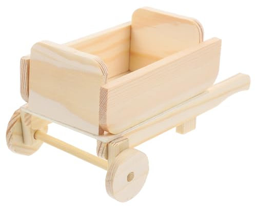 Abaodam Holzkarrenmodell Miniatur-bauernkarren Für Garten Dekoration Simulationskarrenmodell Winziges Trolleymodell Für Schreibtisch Dekoration