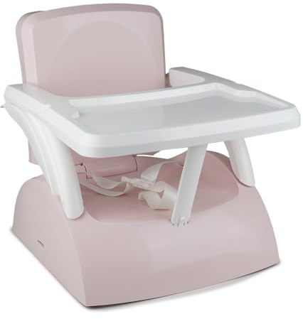 THERMOBABY - 2-in-1-Thermobaby YEEHOP Kinderstuhlerhöhung – 6-18 Monate – 3-Punkt-Sicherheitsgurt – abnehmbarer Tablet-PC – Puderrosa
