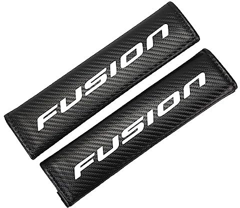 2 Stück Auto Gurtpolster für Fo-rd Fusion, Komfort Kohlefaser Sitzgurt Polsterung Sicherheitsgurt Schulterschutz Abdeckung Auto Interieur Zubehör,White