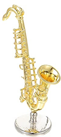 JUMPLAWN Dekoratives Saxophon Modell Für Puppenhaus Lebensechte Musikinstrument-dekoration Für Mikrolandschaften Und Sammlungen Für Musikliebhaber Fotorequisiten