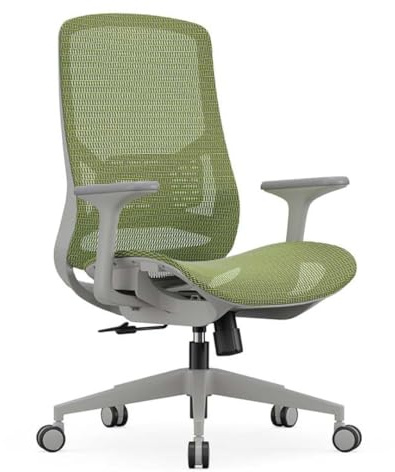 Ergonomischer Bürostuhl, hochklappbare Armlehnen, verstellbare Lendenwirbelstütze, Mesh-Rückenlehne, Komfort, Puff, Sitz, Computertisch, Gaming-Stühle (Grün, Keine Kopfstütze)