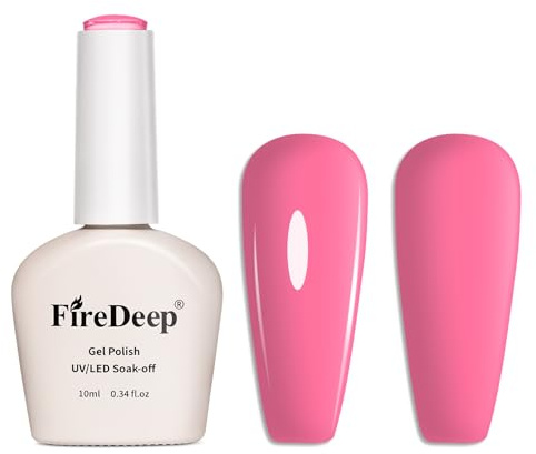 Firedeep 10 ml de vernis à ongles gel rose fluo UV/LED Lavable pour manucure de printemps et d'été