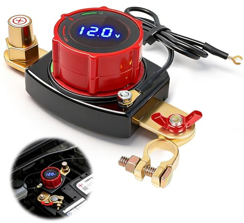 TZEKING Batteriehauptschalter,Auto Batterie Trennschalter 12V-48V,Trennschalter Wasserdicht,Batterieschalter,Batterietrennschalter Akku,Batterie Hauptschalter für Auto Motorrad Marine Boat Caravan