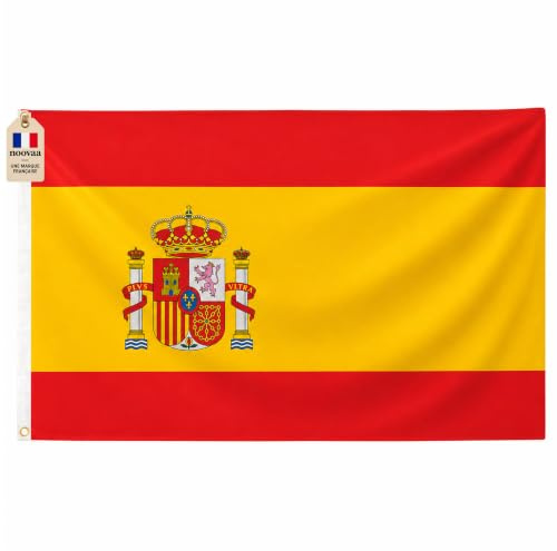 Banderas Nacionales - Resistentes a la intemperie, ojales de latón, poliéster, costuras dobles - Uso exterior (1, España, 60x90cm)