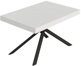 Itamoby Ausziehtisch 140/224 x 80 cm Niket weiß Esche Beine anthrazit