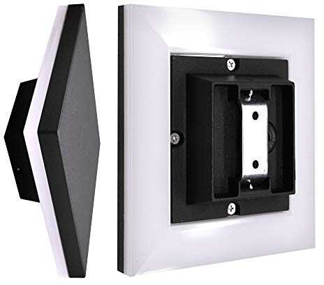 Maxkomfort LED Außenwandleuchte Eckig, 6W Warmweiß 3000K, IP54 Schwarz | 3000K Warmweiß, LED integriert, Aluminium-Druckguss, 768 Lumen, Wandmontage, 230V, Nicht Dimmbar