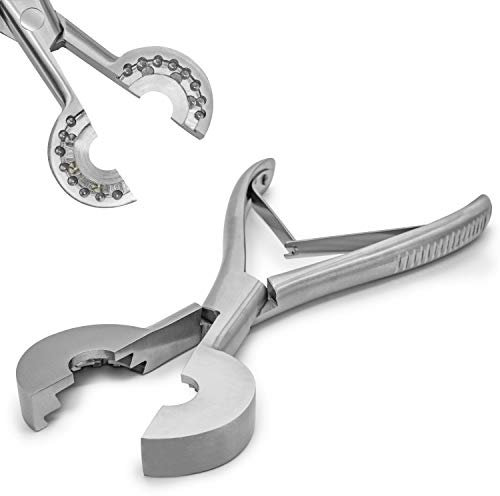 AIESI® Pinces d'ouverture IV professionnel en acier inoxydable longueur 20 cm, Convient pour ouvrir les solutions goutte-à-goutte en verre, Garantie 10 ans