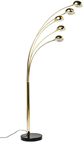 Kare Design Stehleuchte Five Fingers Brass, Wohnzimmer, Leuchte, Lampe, Gold, 215x85x108cm