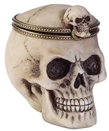 Isideco Kleine Schmuckdose Totenkopf mit Deckel