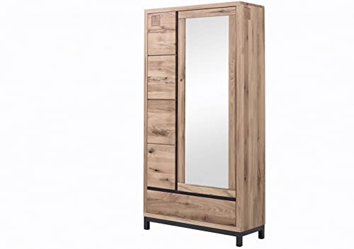 MASSIVMOEBEL24.DE Garderobenschrank Wildeiche beige geölt VILLANDERS #230