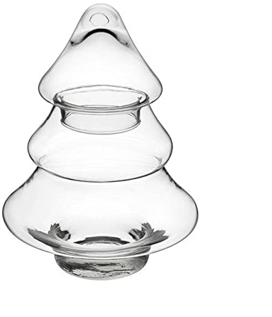 SWEET HOME Biscottiera in Vetro Trasparente Forma di Albero di Natale cod.SB02531LU cm 24,5h diam.16,5 by Varotto & Co.