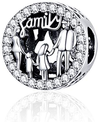 Annmors Charme Ich liebe meine Familie Charms-Anhänger 925 Sterling Silber Charm Bead Pendant für Europäische Armbänder und Halsketten