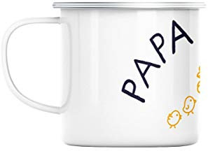 Mug en Métal Emaillé Papa Poule Famille Mignon Animal