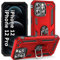 ADDIT Phone Case for iPhone 12/iPhone 12 Pro, Military Grade Protective iPhone 12 Pro Cases Cover with Ring Car Mount Kickstand for iPhone 12/iPhone 12 Pro 6.1 - Red