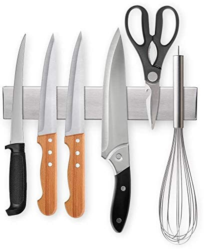 Ninonly Magnetleiste Messer Magnetischer Messerhalter Selbstklebend 25cm(10inch) Edelstahl Messerleiste Magnet Ohne Bohren Messerleiste Magnetisch Wandmontage für Küche, Büro, Werkstatt