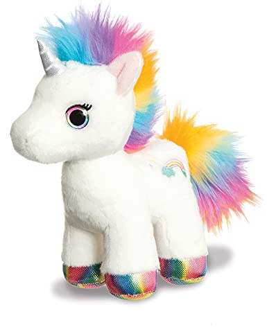 Aurora, 61415, Sparkle Tales Eldora-Einhorn, 30,5 cm, Plüschtier, Weiß, Regenbogen