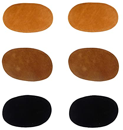 6 Stück Wildleder Patch, Lederflicken zum Aufnähen, Flicken für Kleidung, Patches Knie Kinder, Ellenbogen Flicken Nähen, Oval, zum Verzieren und Nähen von Kleidung und Taschen Verwendet