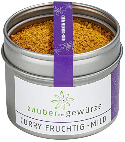 Zauber der Gewürze Curry Pulver fruchtig, mild, aromatisch, Curry Gewürz auch zum Herstellern einer Curry-Sauce, Spitzenqualität, in wiederverschließbarer Aroma-Dose, 55 g