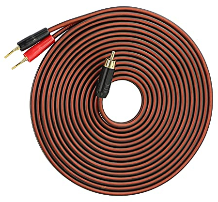 MEIRIYFA Cinch zu Pin Stecker Lautsprecher Kabel, RCA Stecker zu Dual Pin Stecker Audio Kabel für DJ Verstärker Subwoofer Mixer - 5M