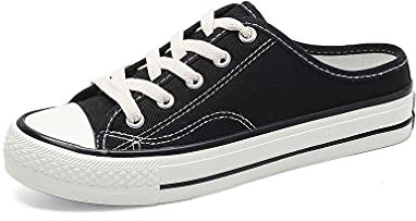 DEBAIJIA Mujer Zapatos De Lona Sneakers Clásico Zapatillas de Deportivos Running Casuales Zapatos Atléticos Calzado De Deporte EU 38 Negro